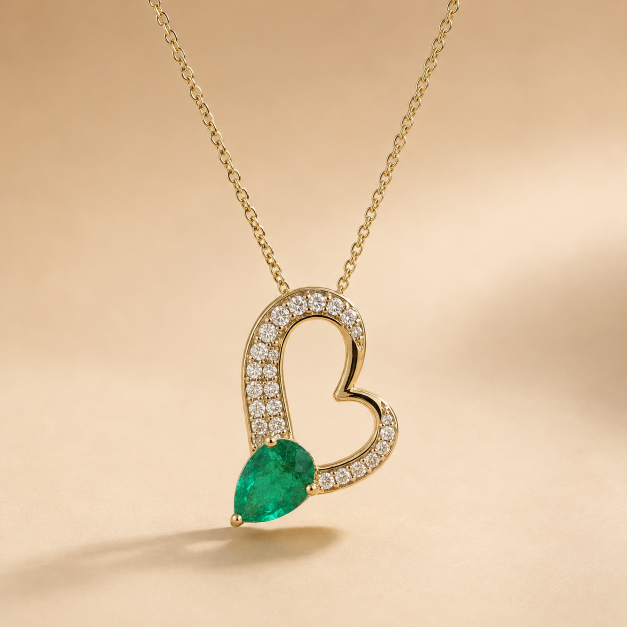 Evergreen Love Pendant Necklace hearts