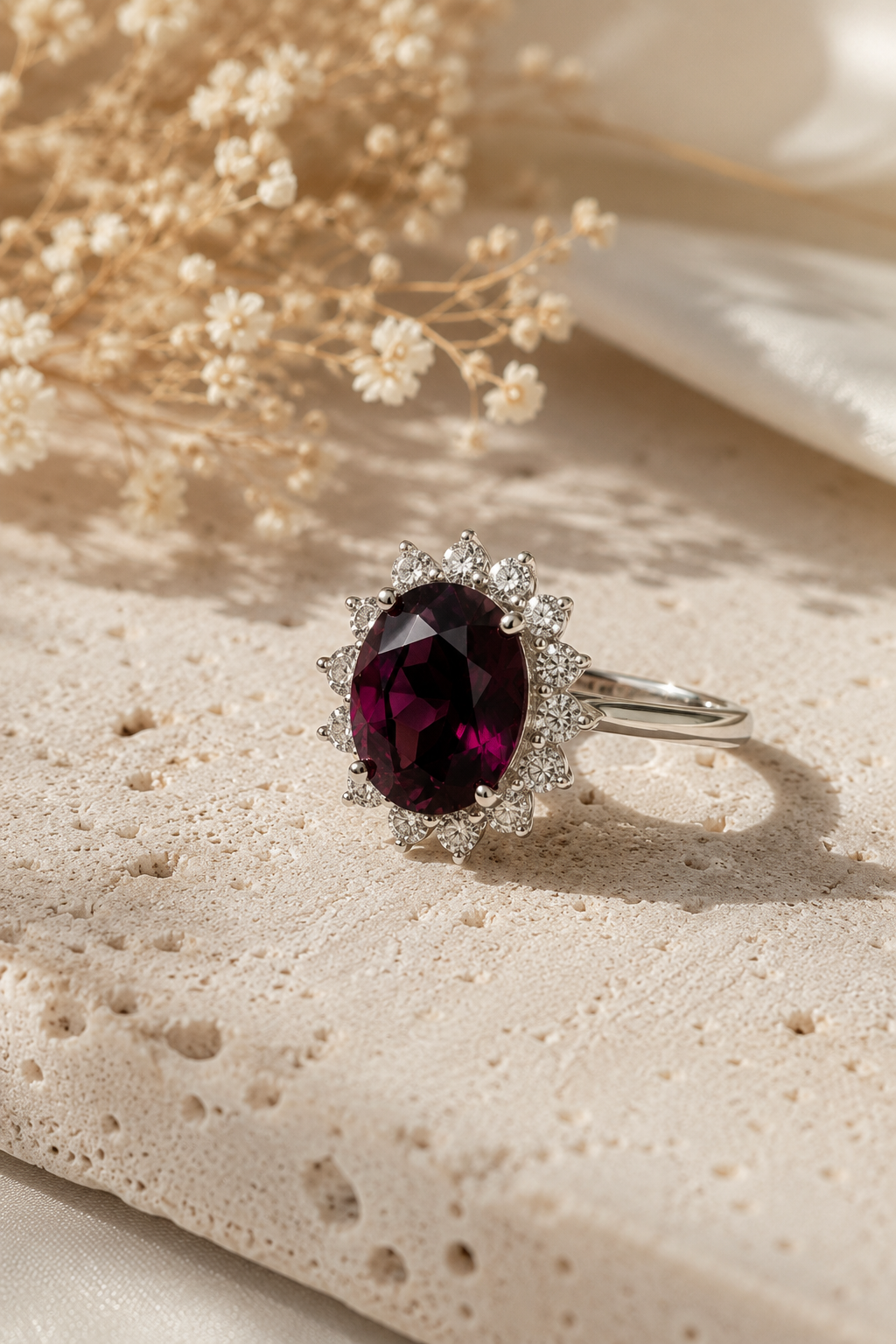 Certified Raspberry Dream Halo Ring
