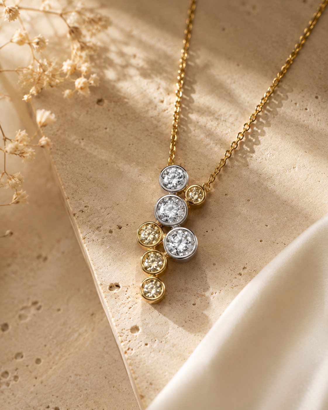 Bright Bubbles Diamond Necklace Yellow Diamond