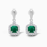 Colombian Emerald & Diamond Dangle Earrings