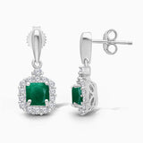 Colombian Emerald & Diamond Dangle Earrings