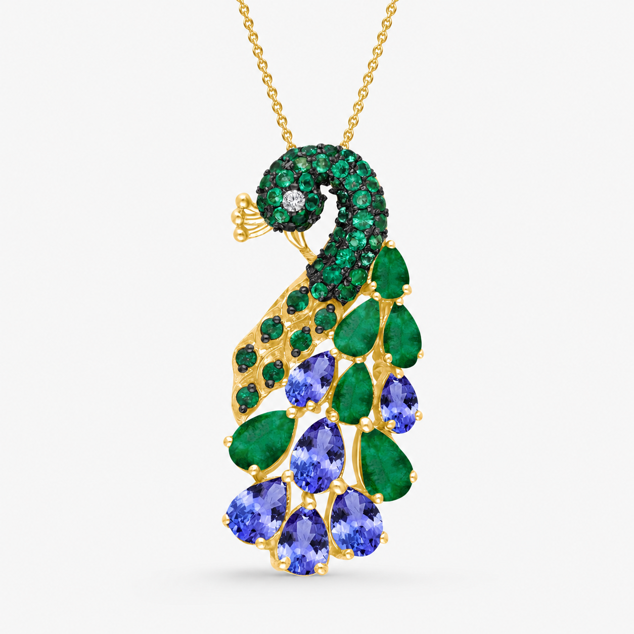 Royal Peacock Pendant Necklace