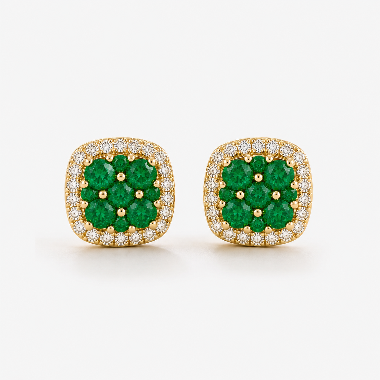 Emerald Mosaic Stud Earrings Signature