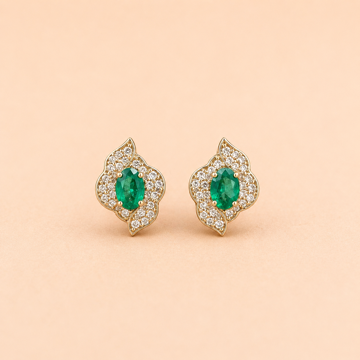 Green Ivy Studs Emerald