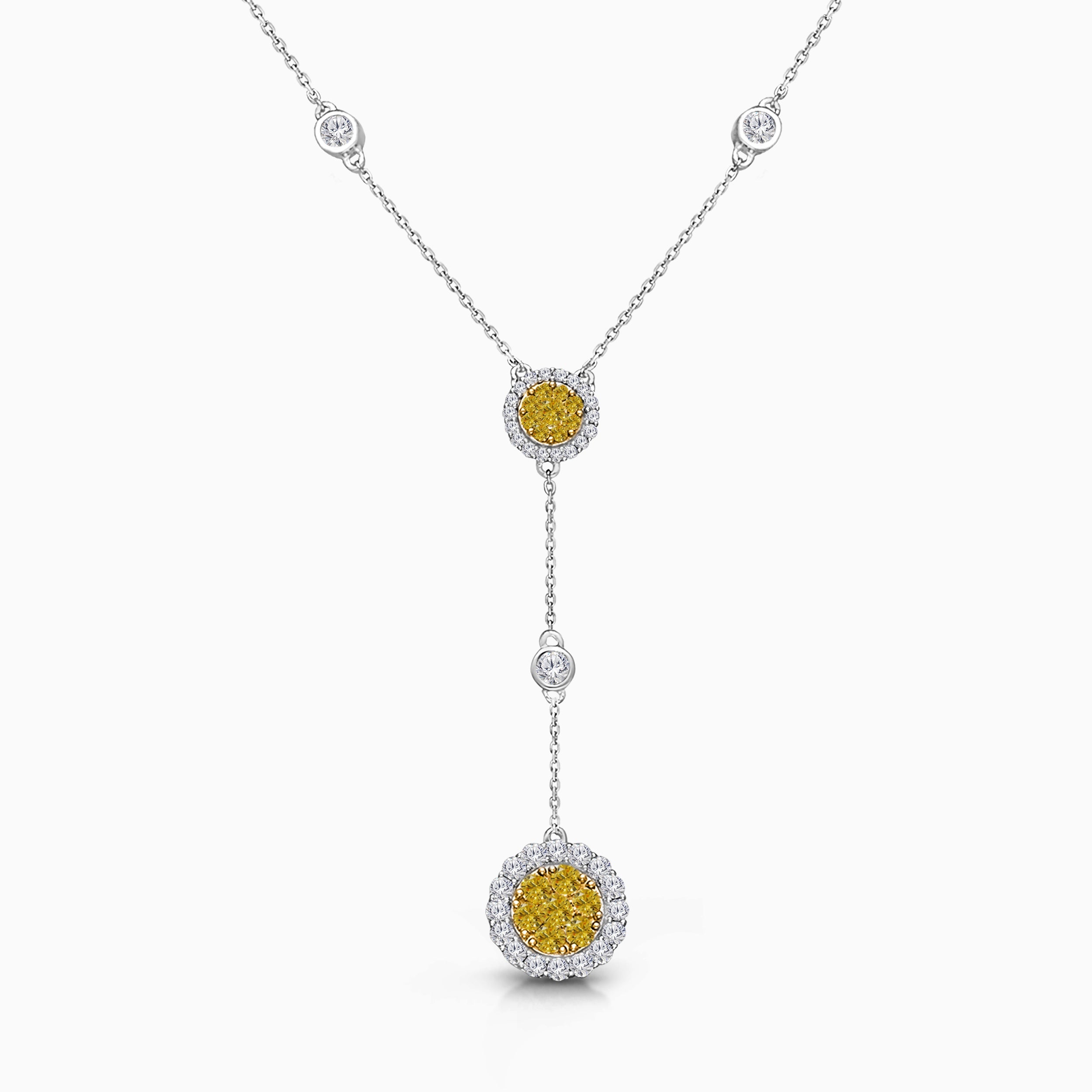 Yellow & White Diamond Lariat