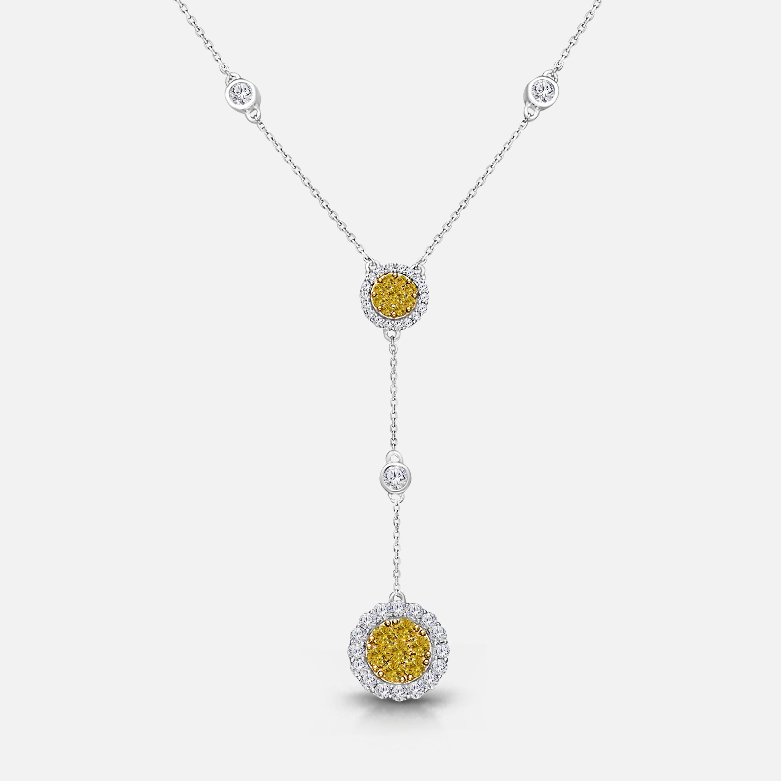 Yellow & White Diamond Lariat Yellow Diamond