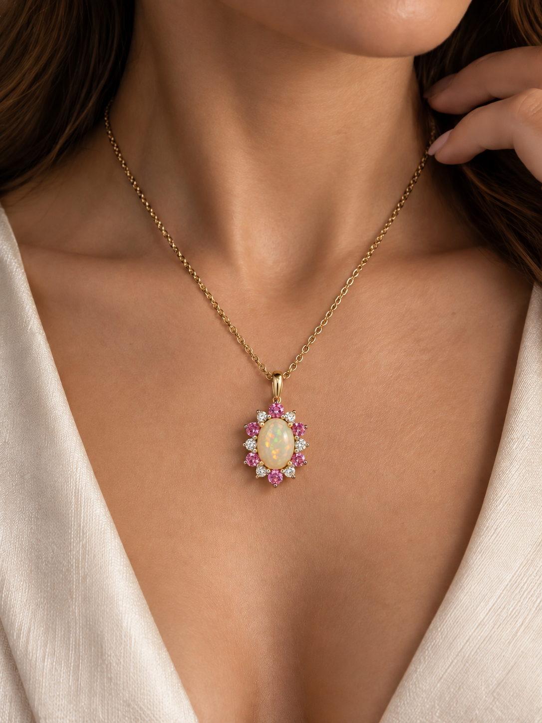 Spring Garden Opal Necklace