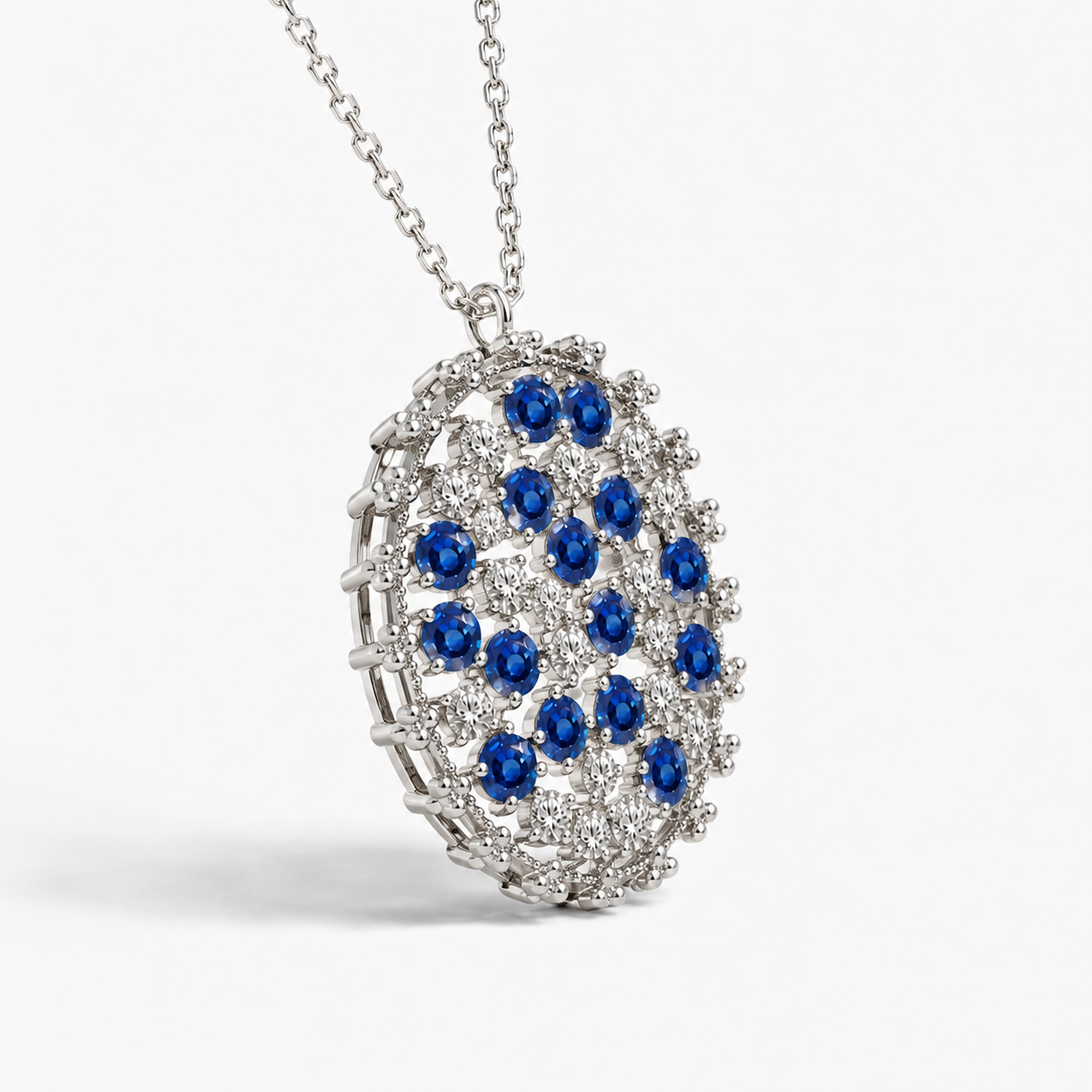 Night Sky Sapphire & Diamond Necklace Blue Sapphire