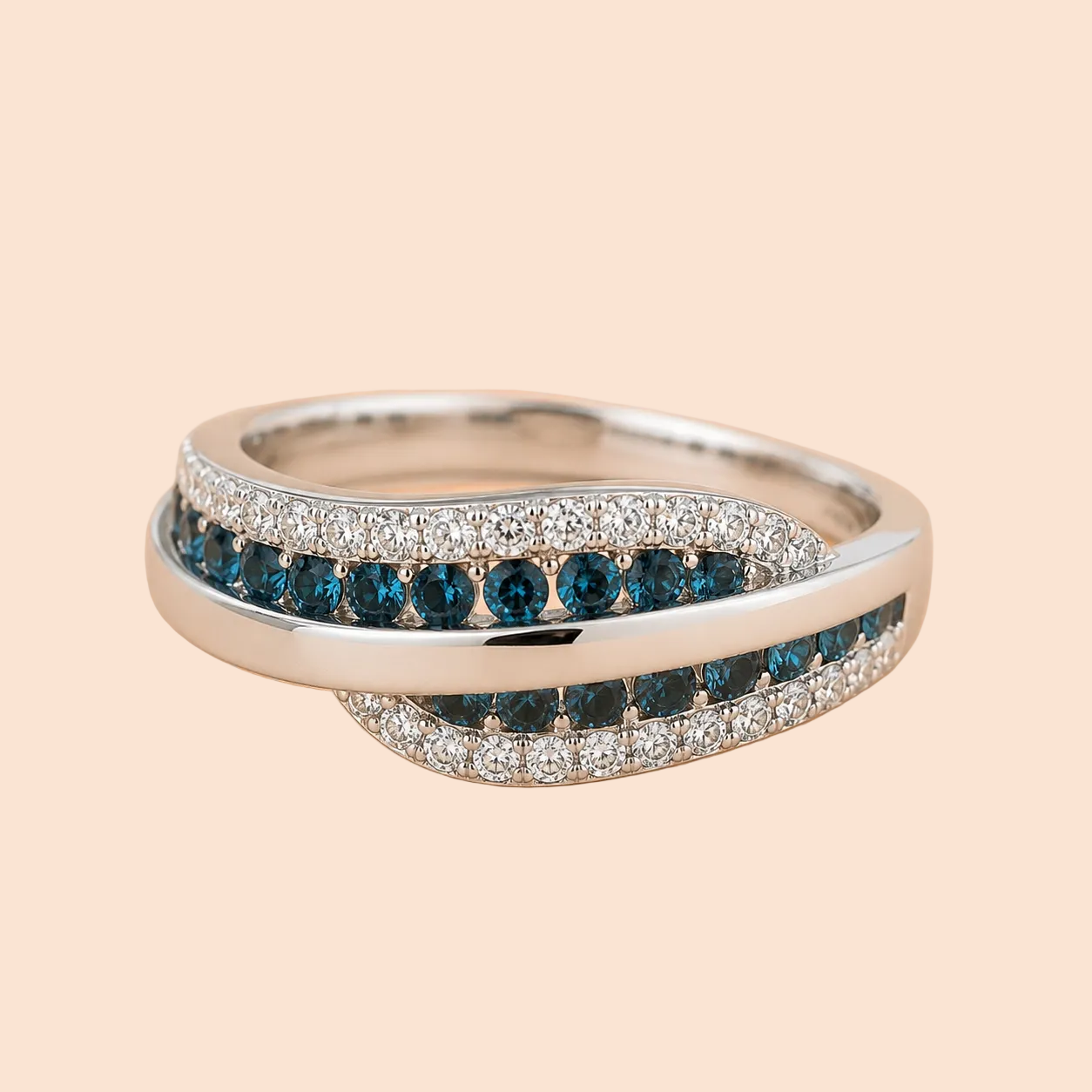 Tridant Tides Blue Diamond Ring blue diamond