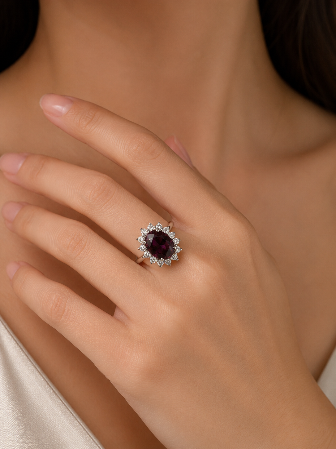 Certified Raspberry Dream Halo Ring