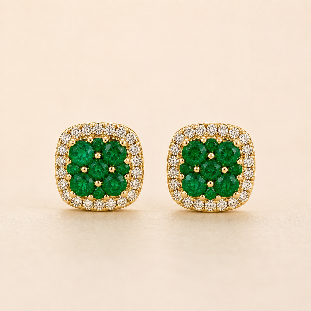 Emerald Mosaic Stud Earrings Signature