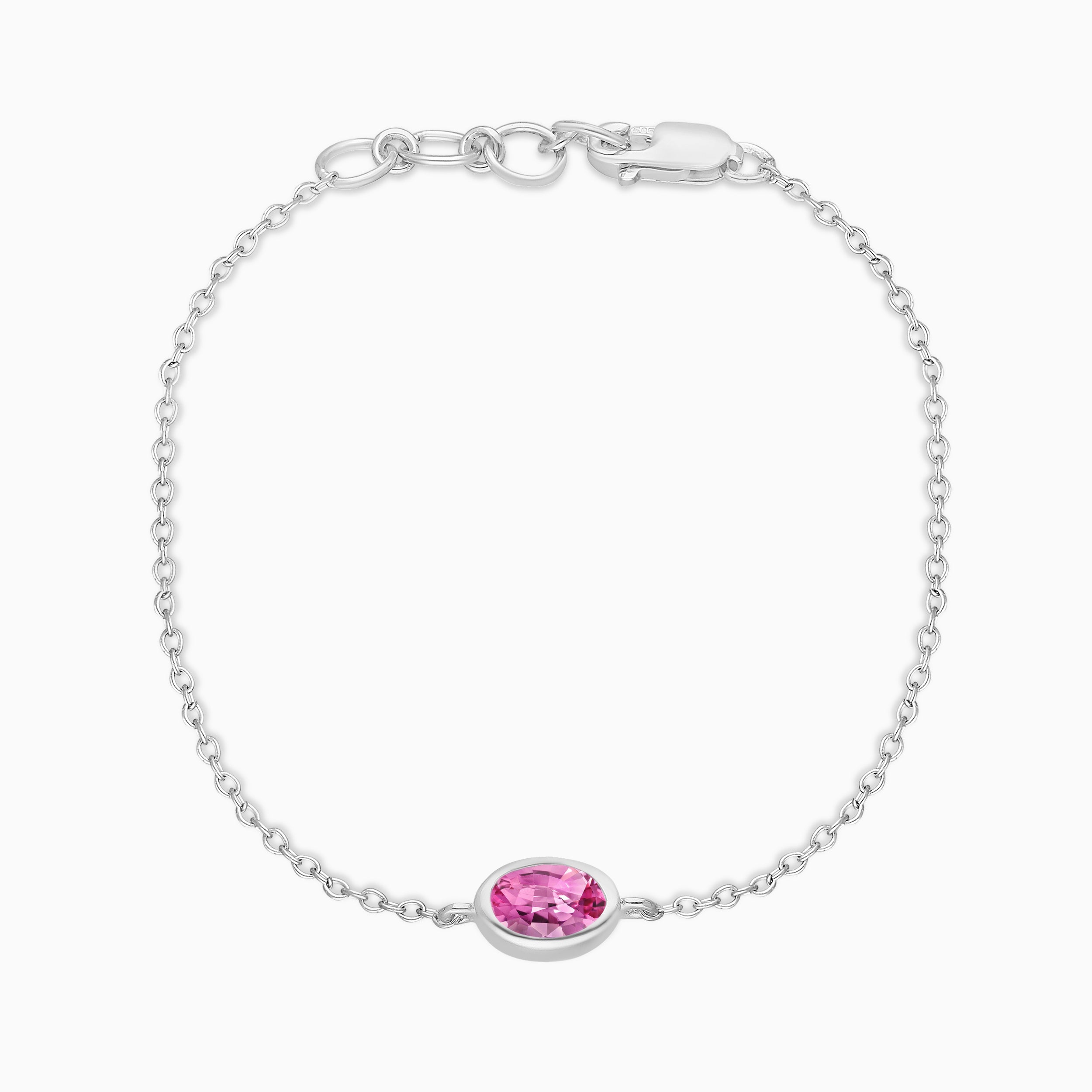 Oval Pink Sapphire Bracelet