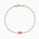 Pave Pink Sapphire Heart Bracelet