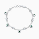 Emerald and White Diamond Tennis Bracelet Emerald
