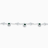 Emerald and White Diamond Tennis Bracelet Emerald