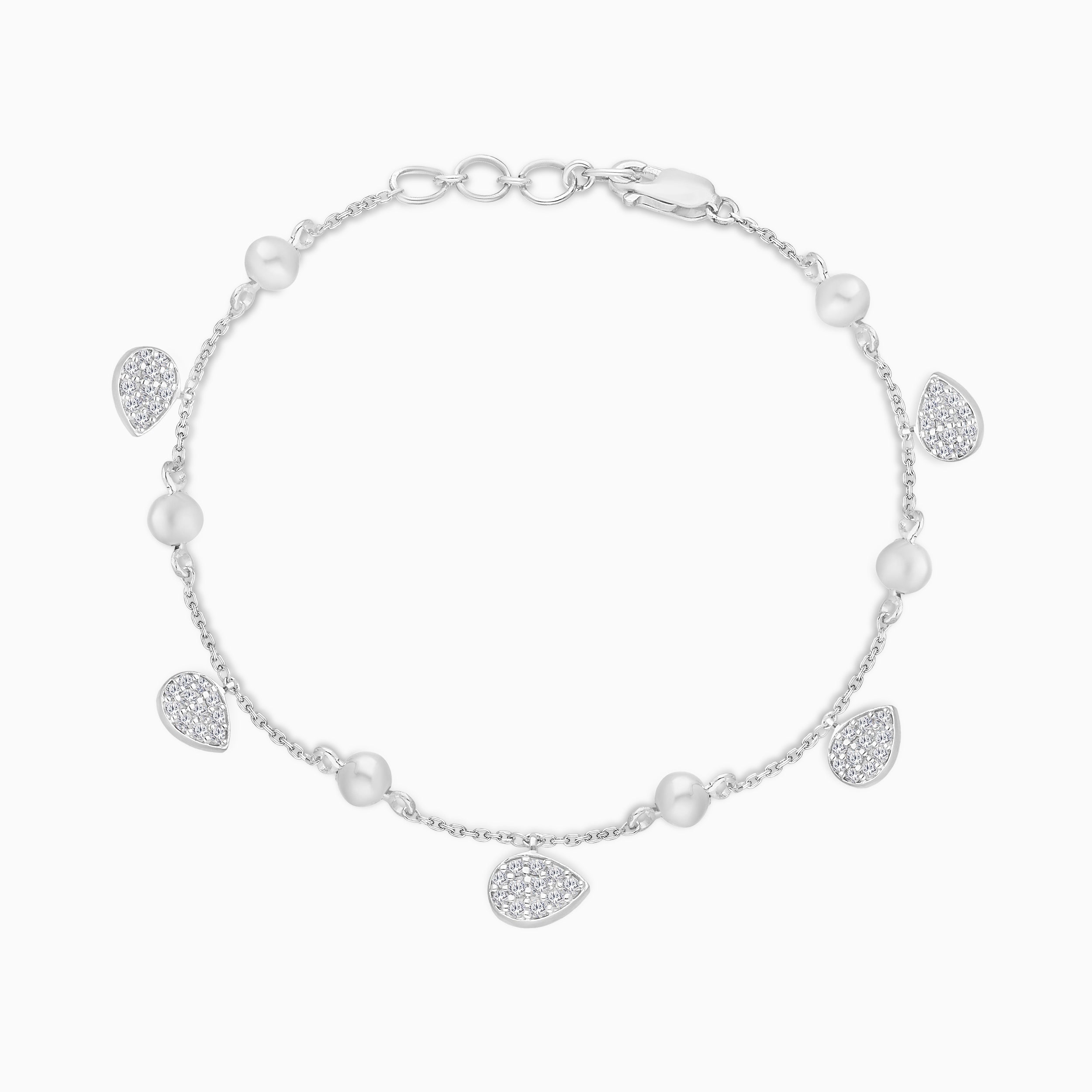 Pave Diamond Dangle Tennis Bracelet
