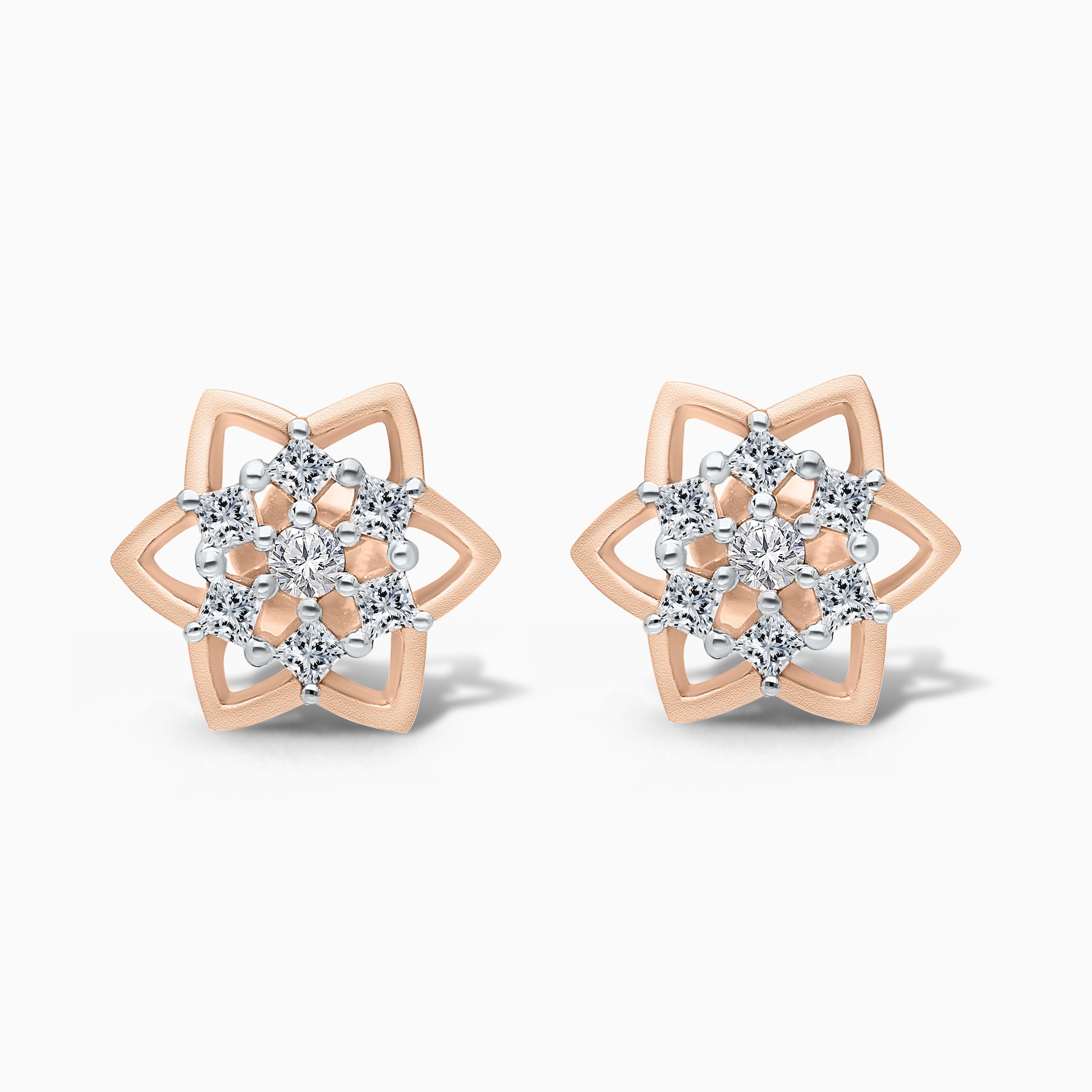 Star Flower Diamond Studs