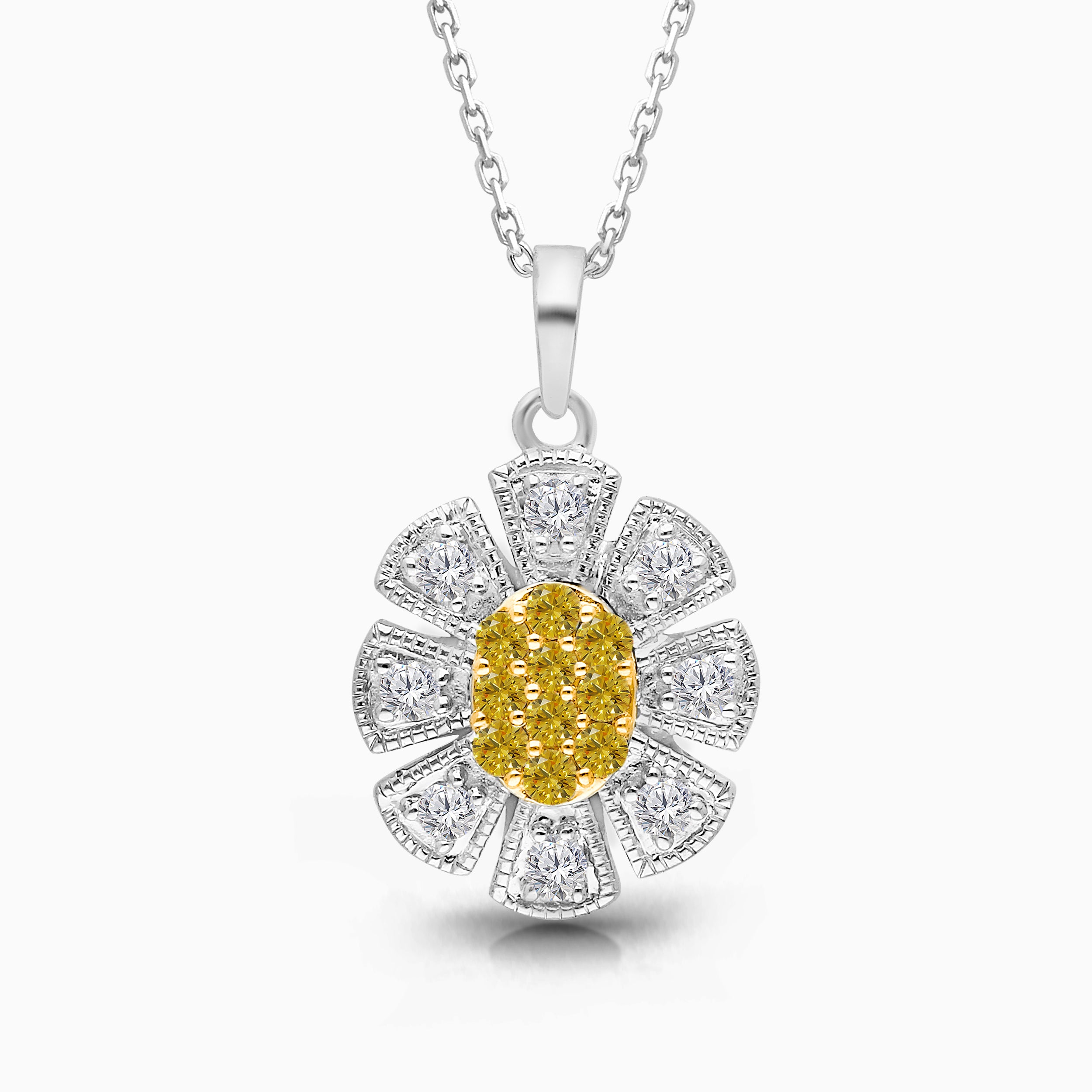 Sunflower Diamond Pendant