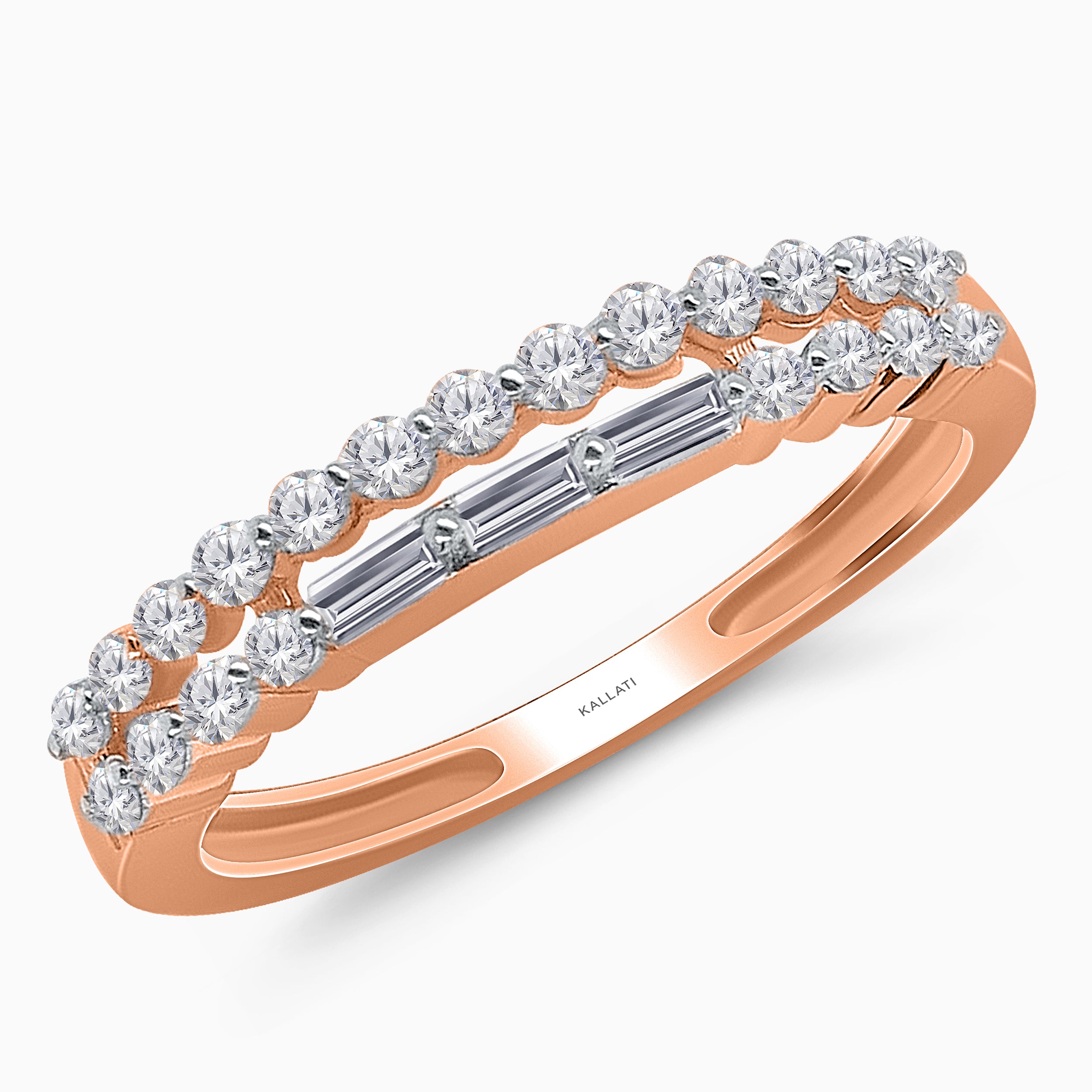 Baguette and Round Diamond Band