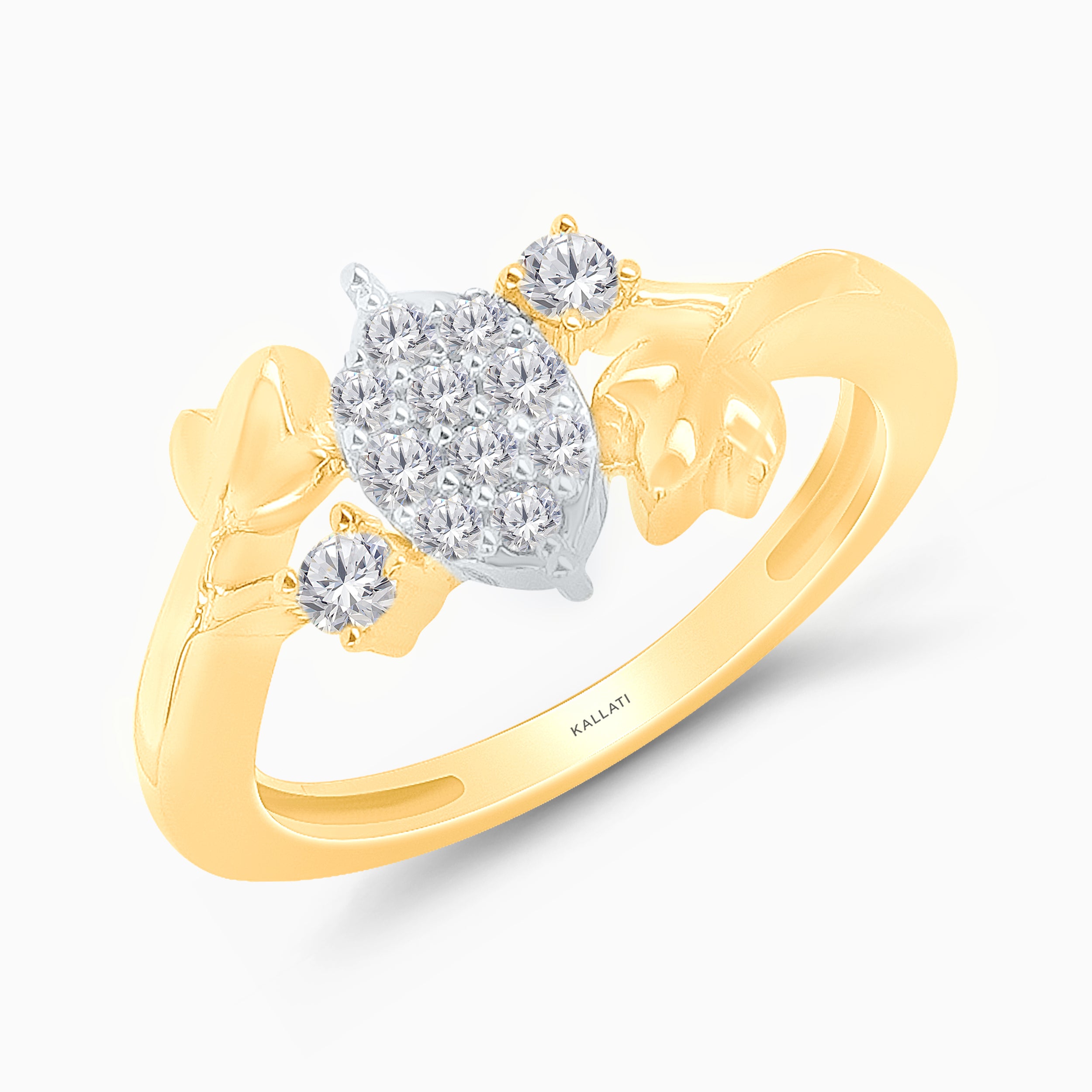 Floating Diamond Cluster Ring
