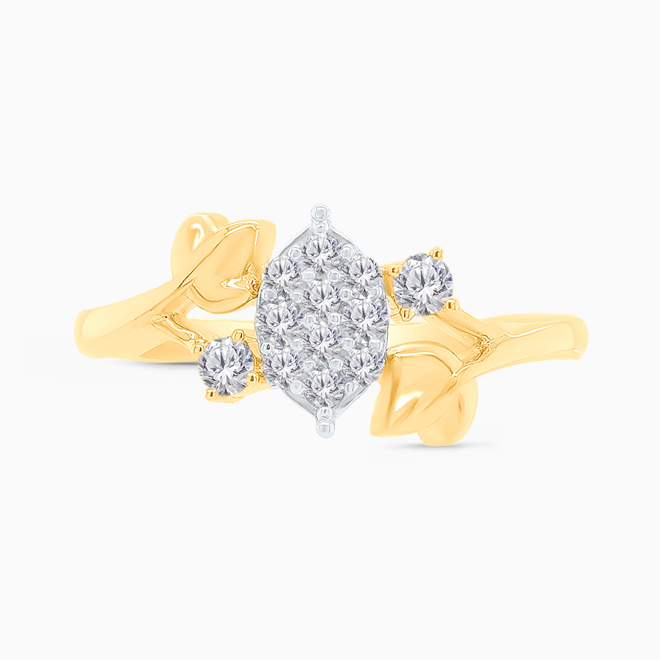 Floating Diamond Cluster Ring