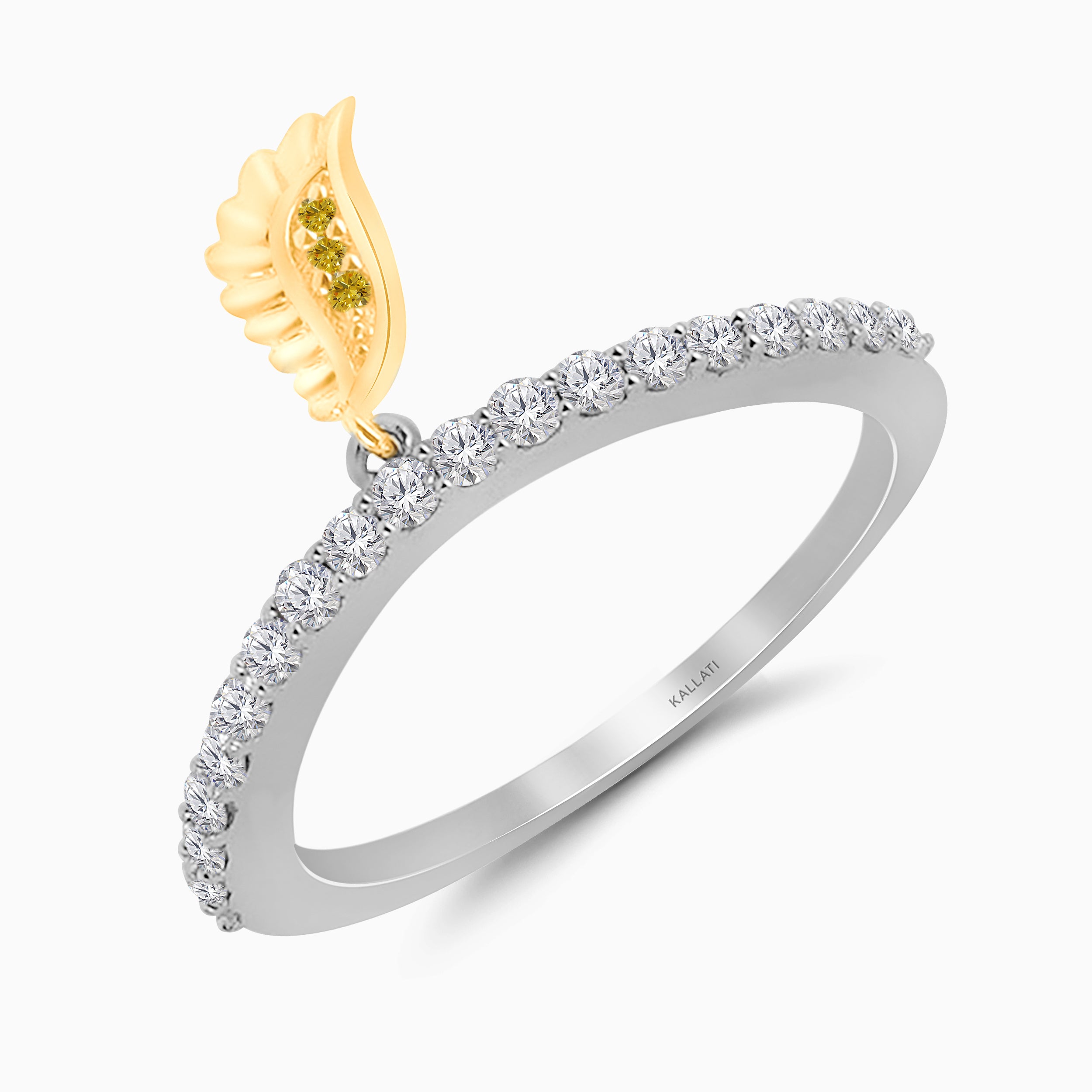 Yellow Diamond Griffiness Wing Dangle Ring