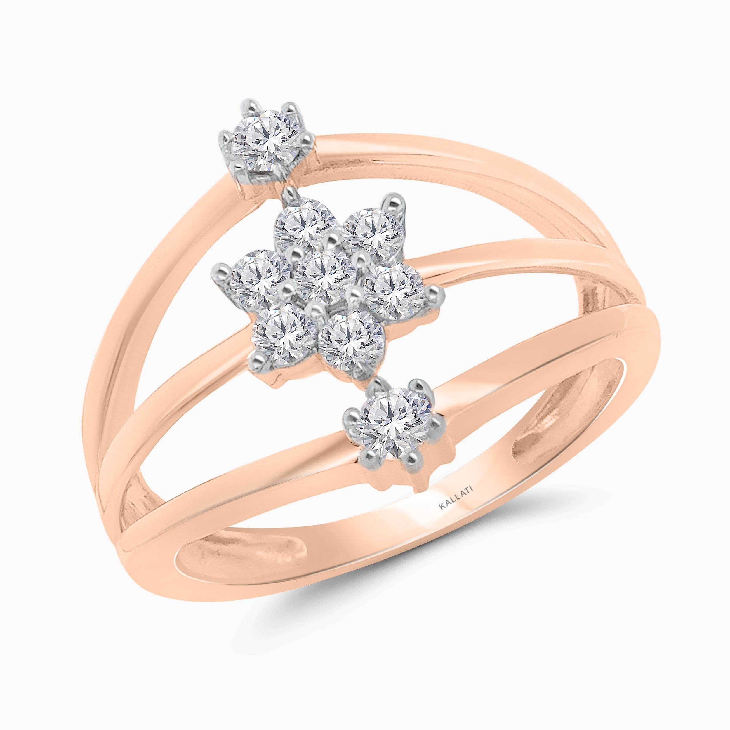 Budding Flower Open Diamond Band