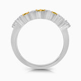 Single Row Yellow and White Diamond Band