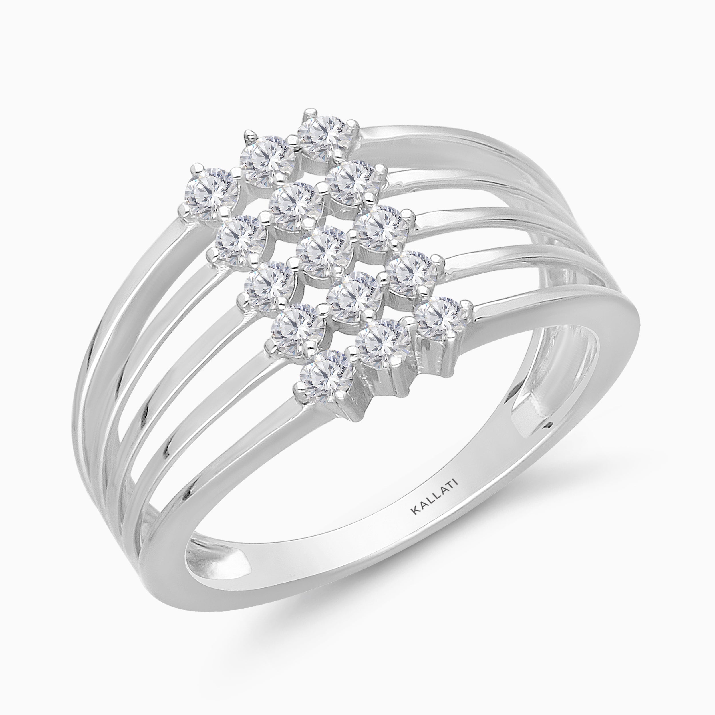 Row Of Diamonds Cluster Band