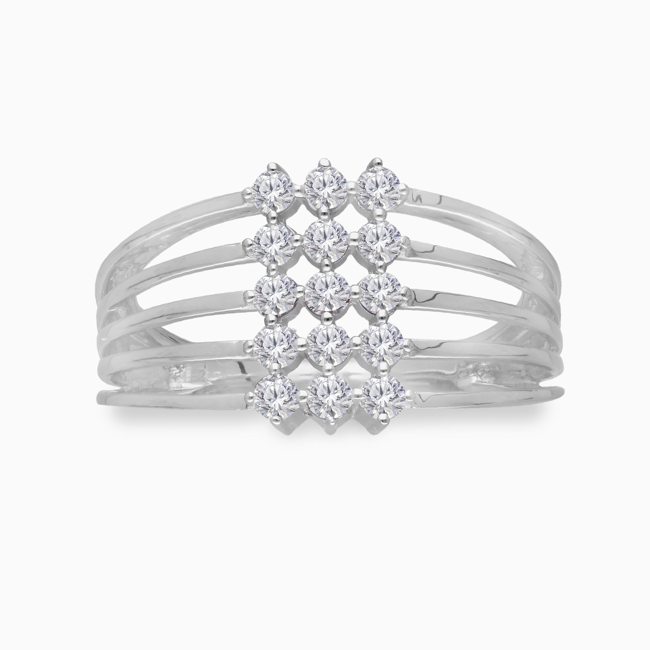 Row Of Diamonds Cluster Band