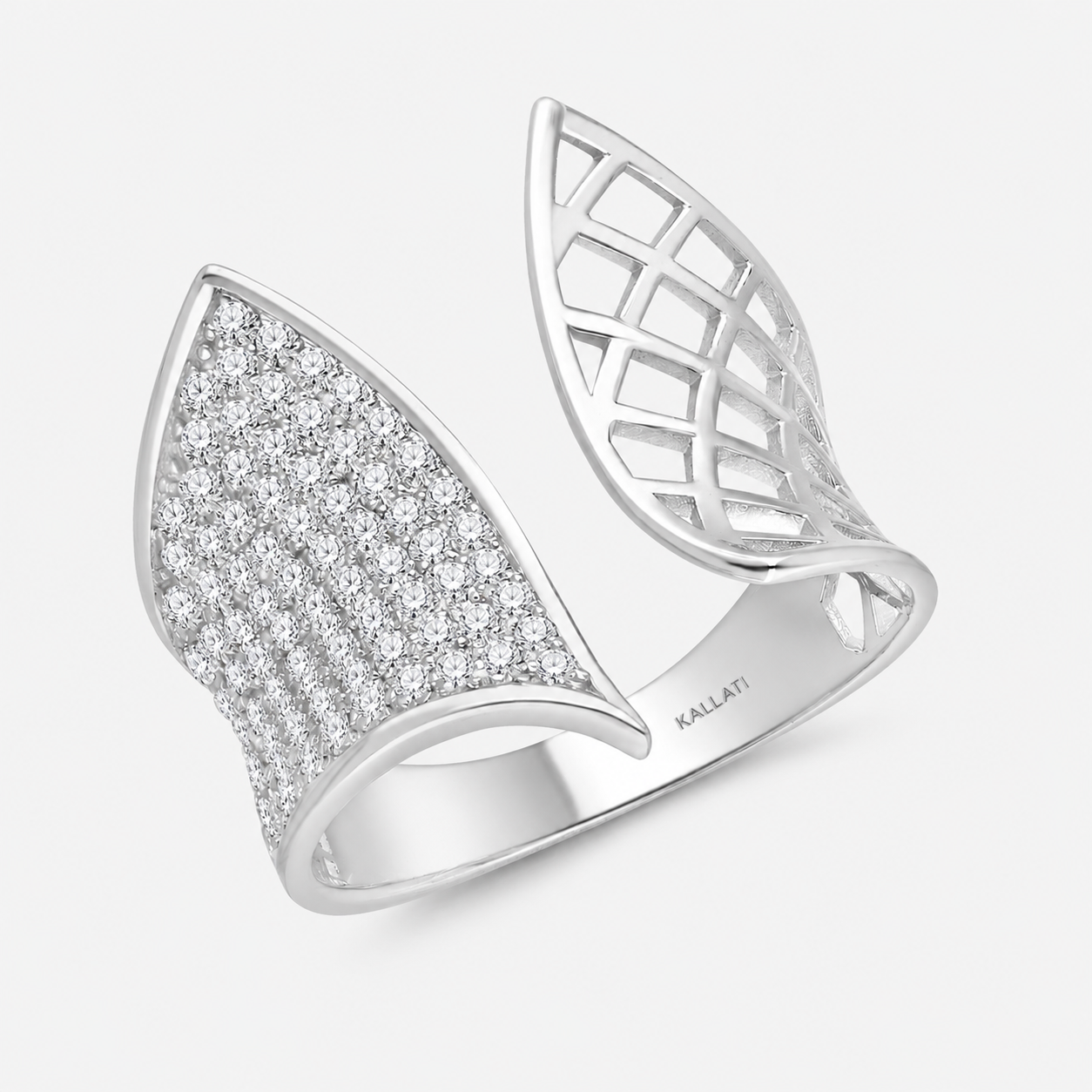 Open Armored Diamond Ring White Diamond