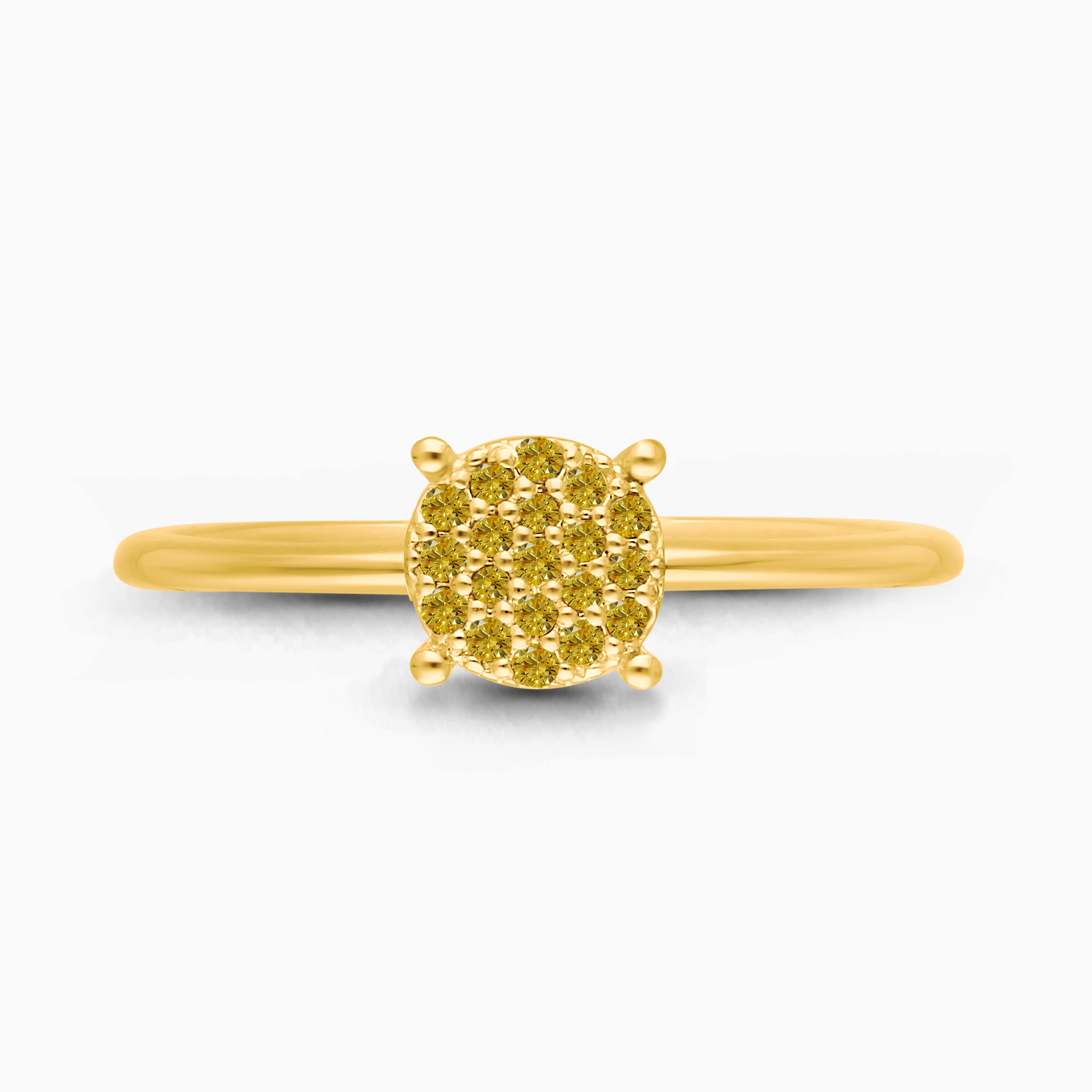Cluster Yellow Diamond Ring