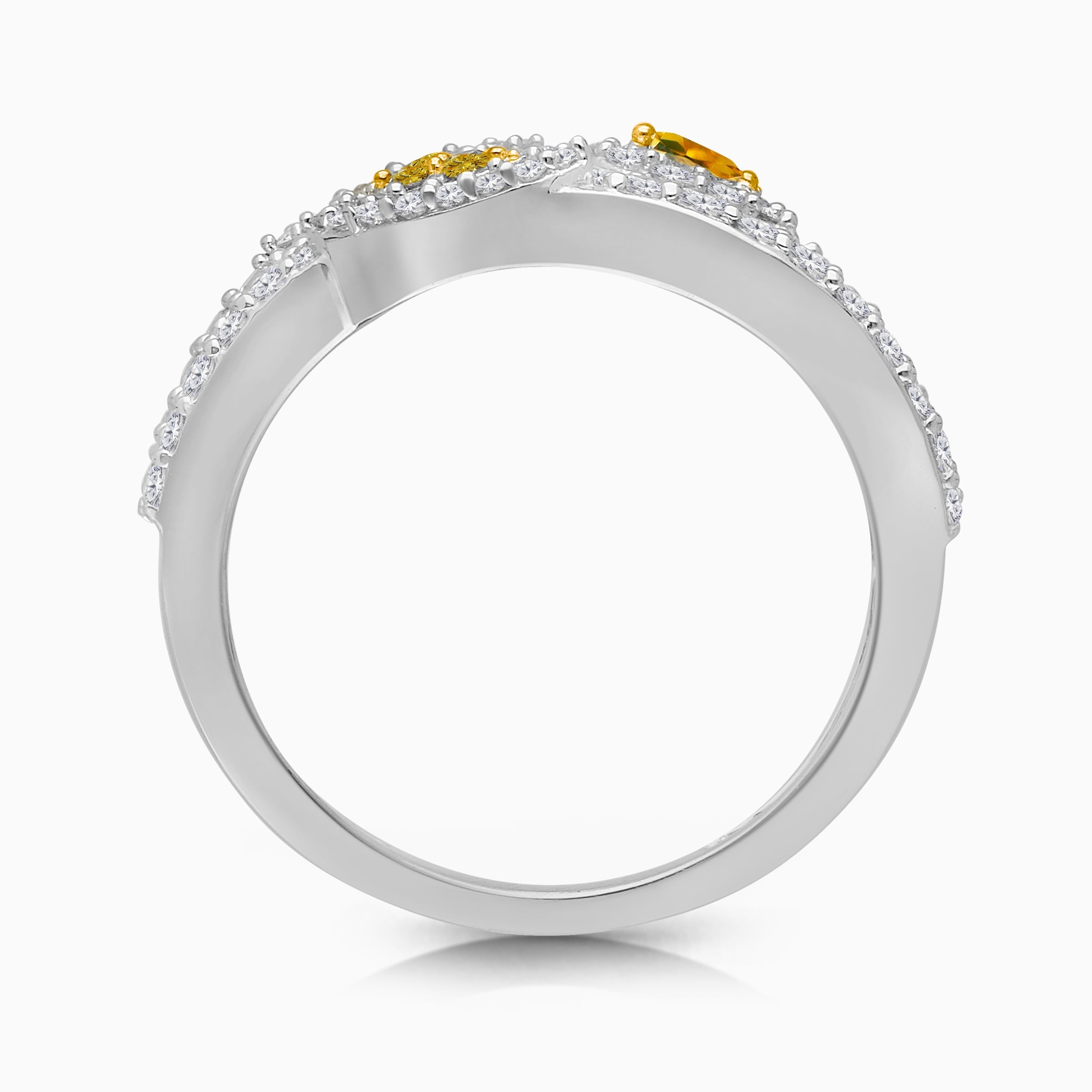 Trio Yellow & White Diamond Ring Yellow Diamond