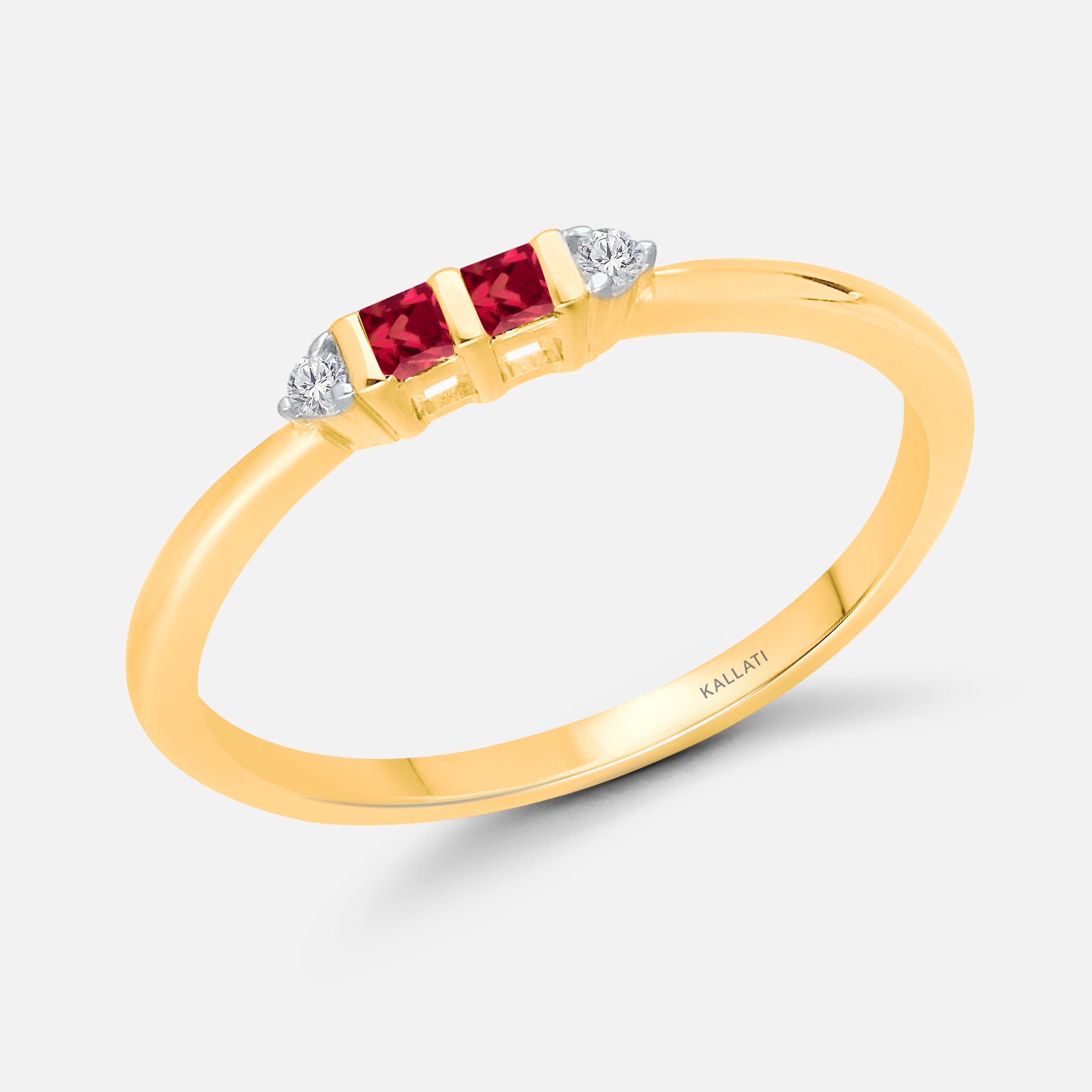 Ruby Princess Diamond Stacking Ring Ruby