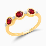 Bubble Ruby & Diamond Band