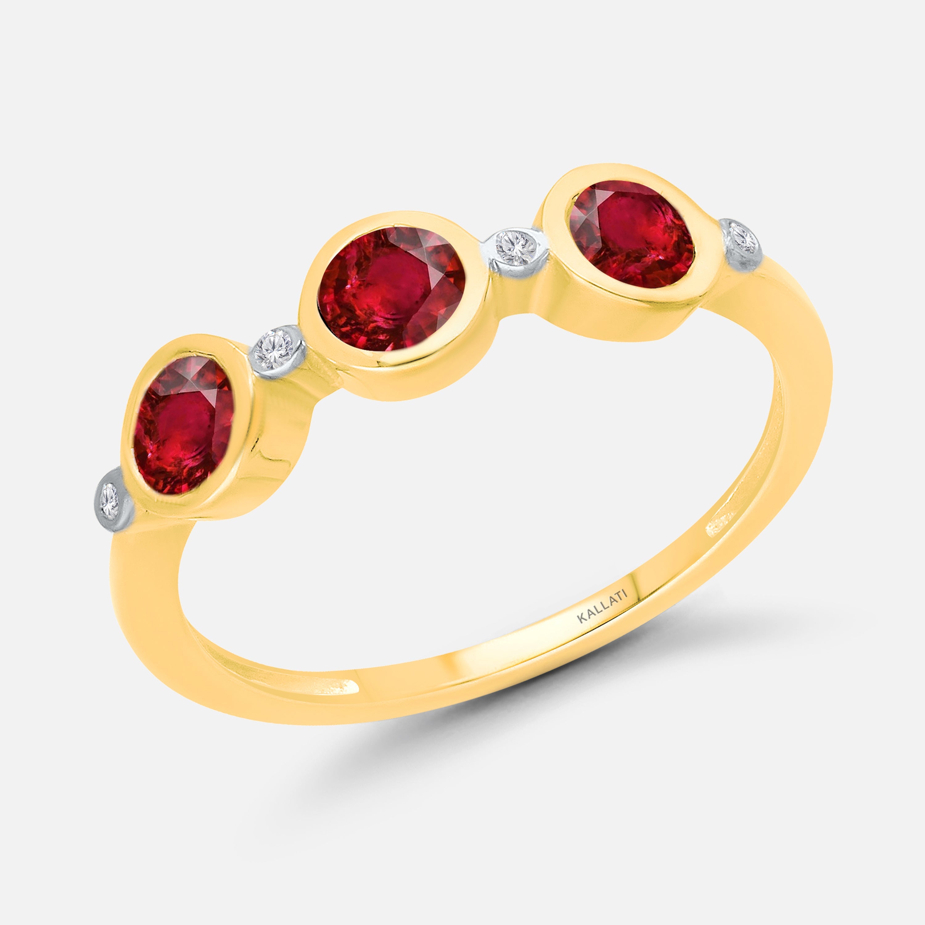 Bubble Ruby & Diamond Band Ruby