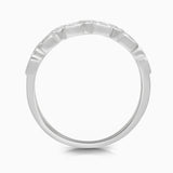 Princess and Round White Diamond and Blue Sapphire Band