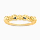 Perfect Pear Blue Topaz and White Diamond Band