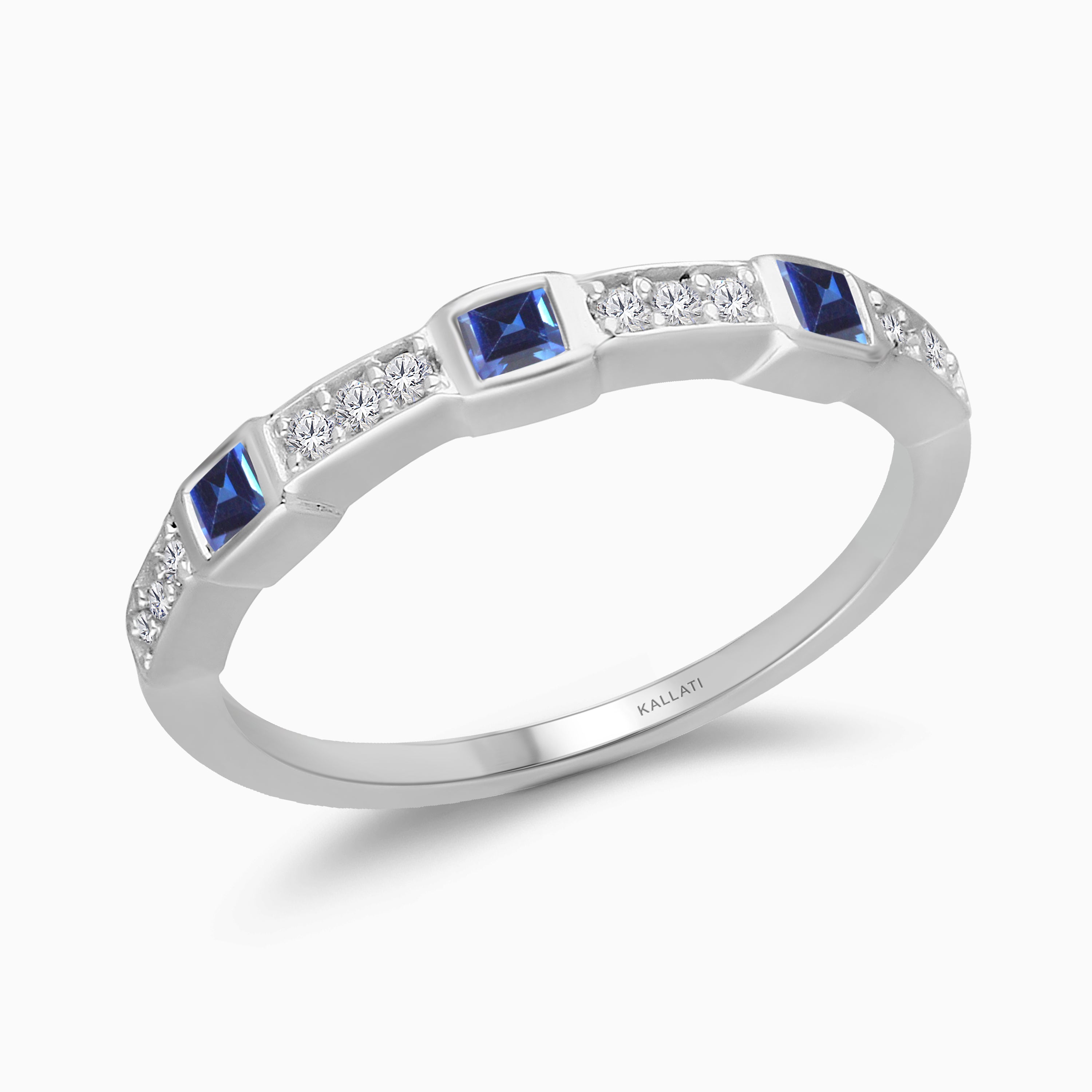 Pave Princess Sapphire Band