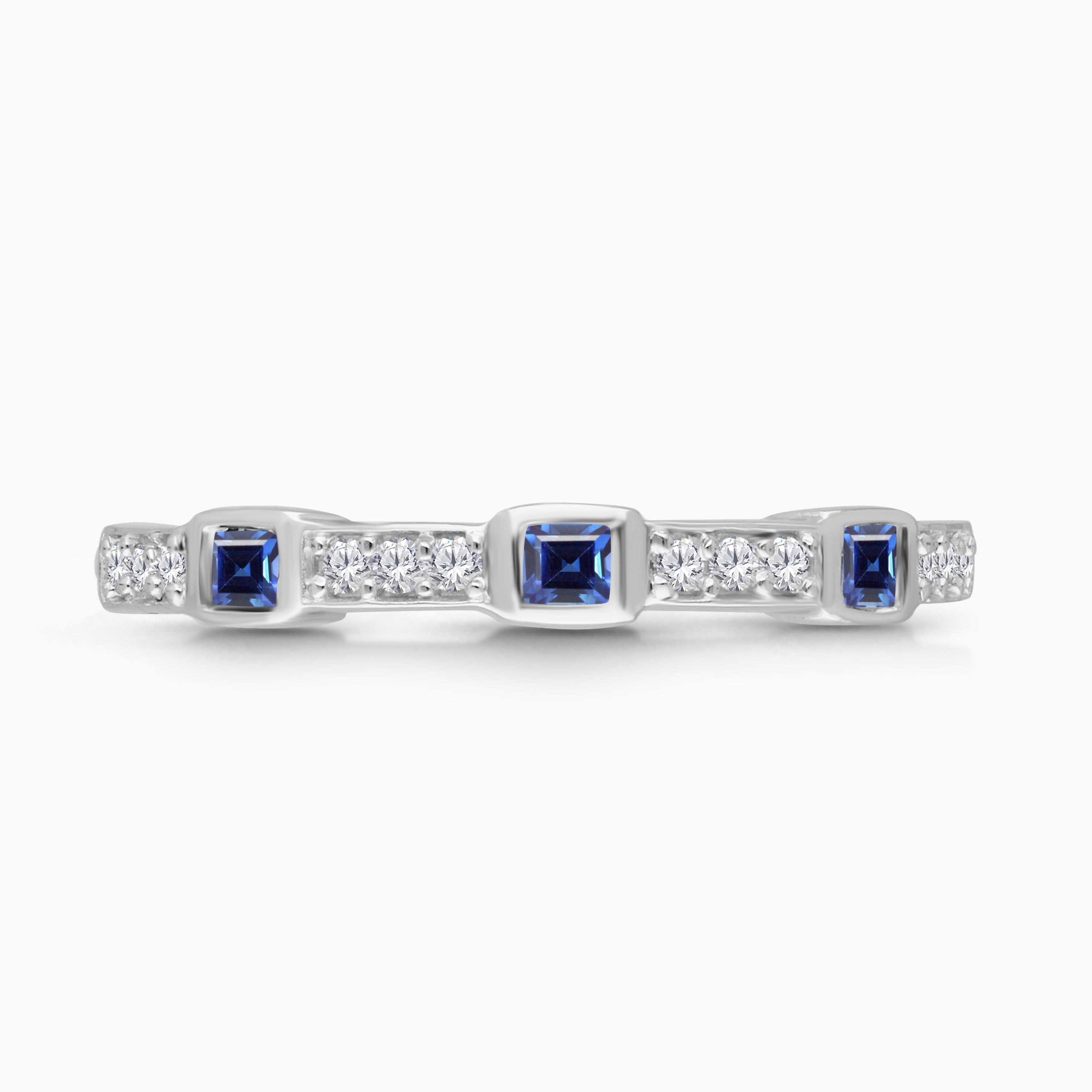 Pave Princess Sapphire Band