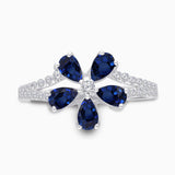 Flower Power Blue Sapphire and Diamond Ring