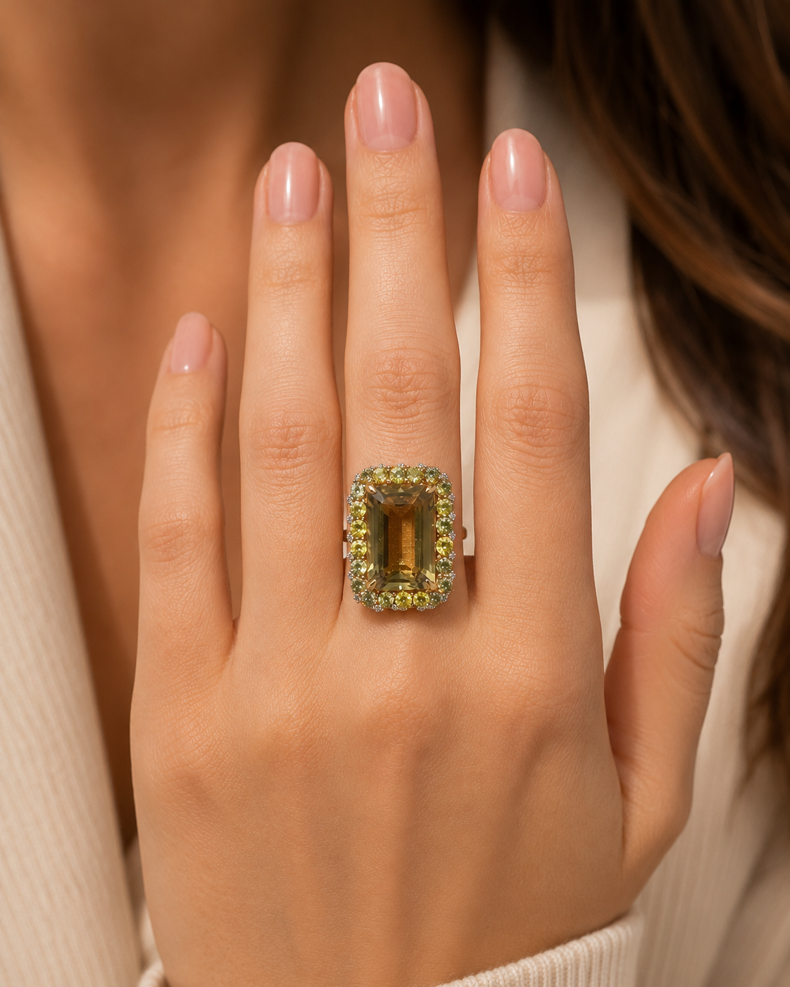 Certified Csarite & Multi Sapphire Diamond Ring