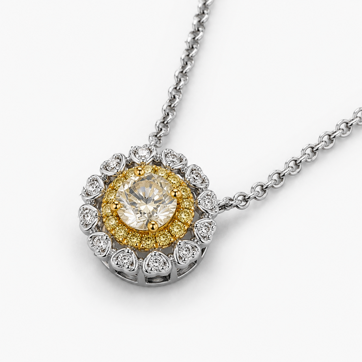 Solstice Yellow & White Diamond Pendant Yellow Diamond