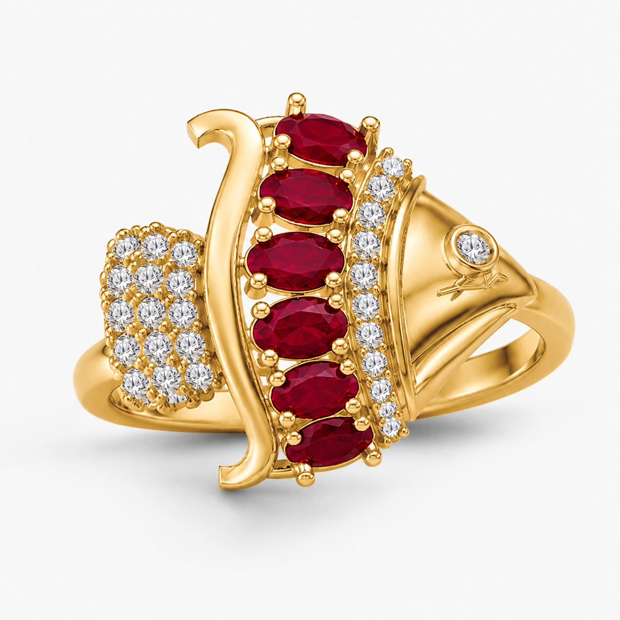 Ruby & Diamond Idol Fish Ring