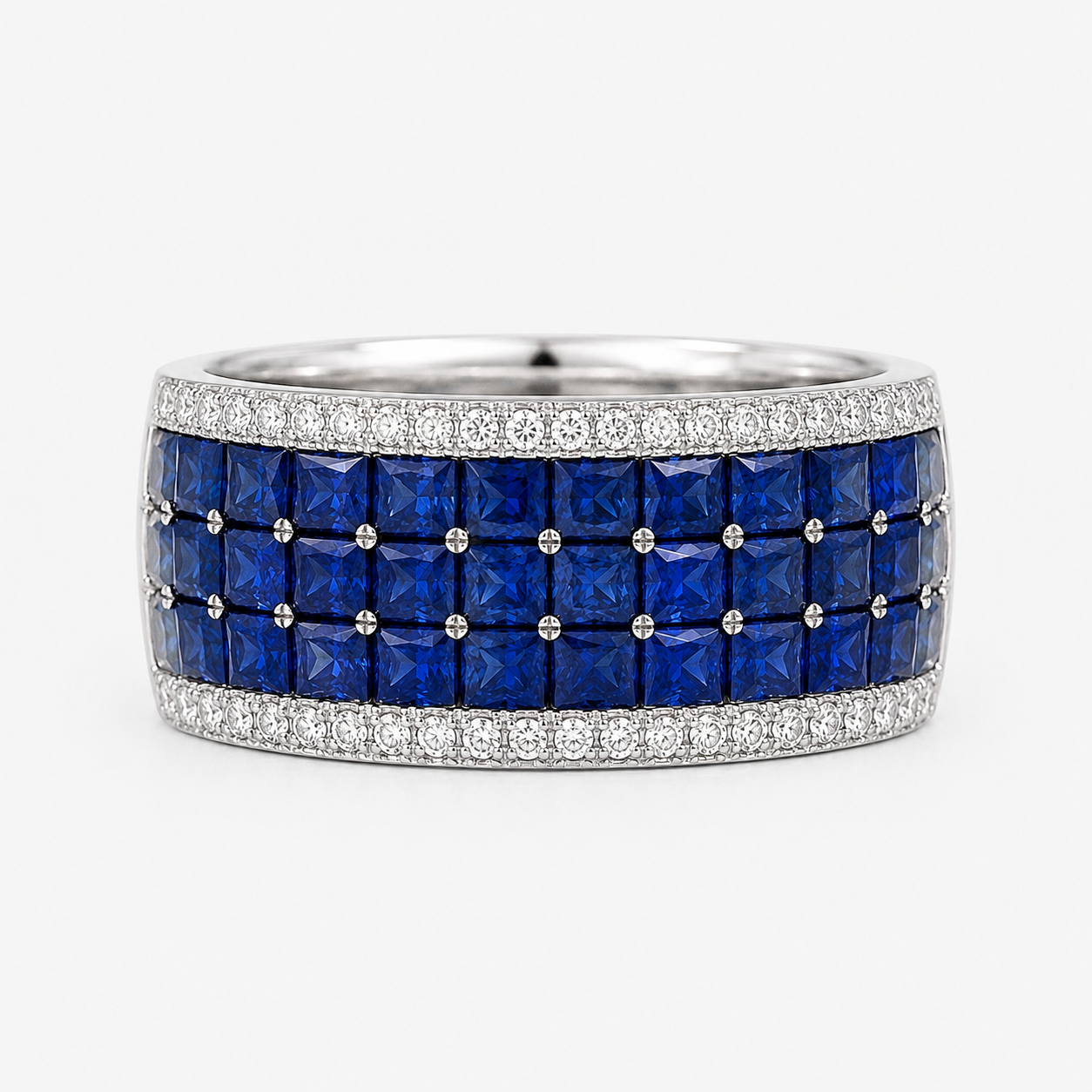 Fortress Sapphire & Diamond Band Blue Sapphire
