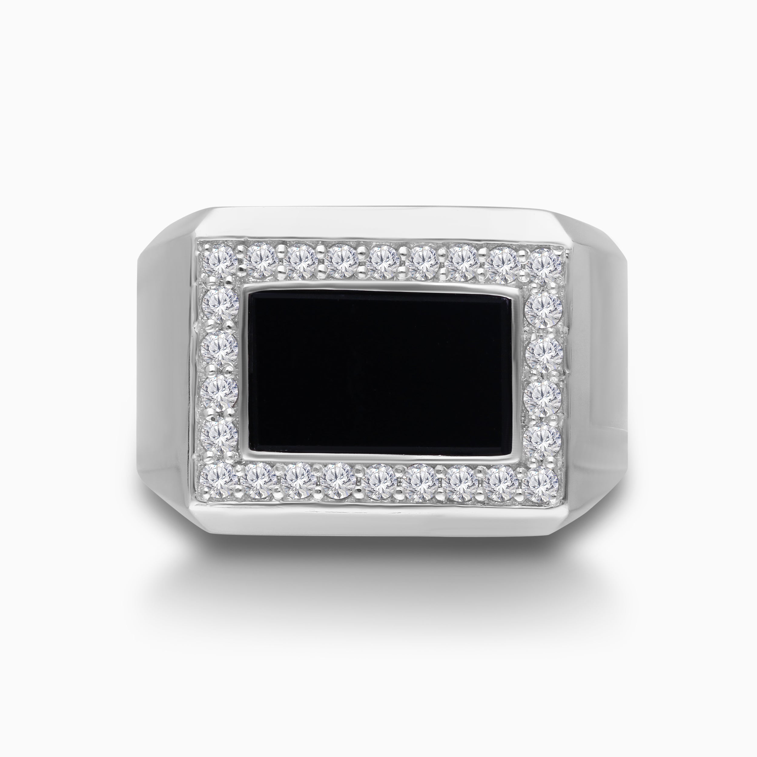 Onyx & Diamond Mens Ring