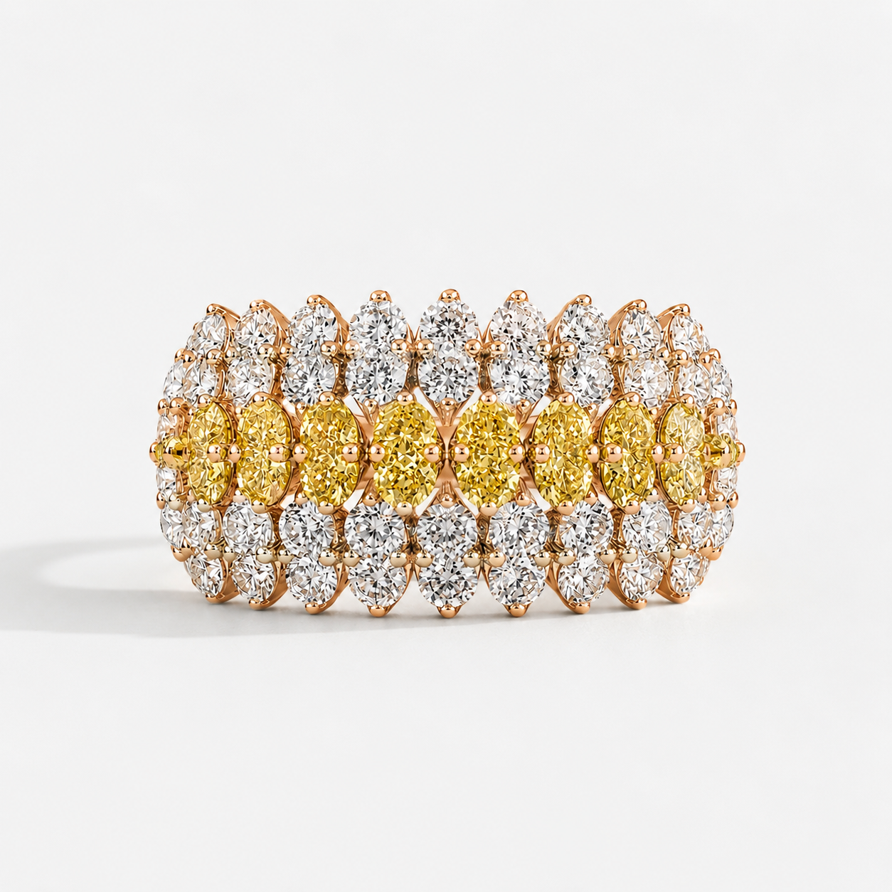 Golden Feather Diamond Ring Yellow Diamond