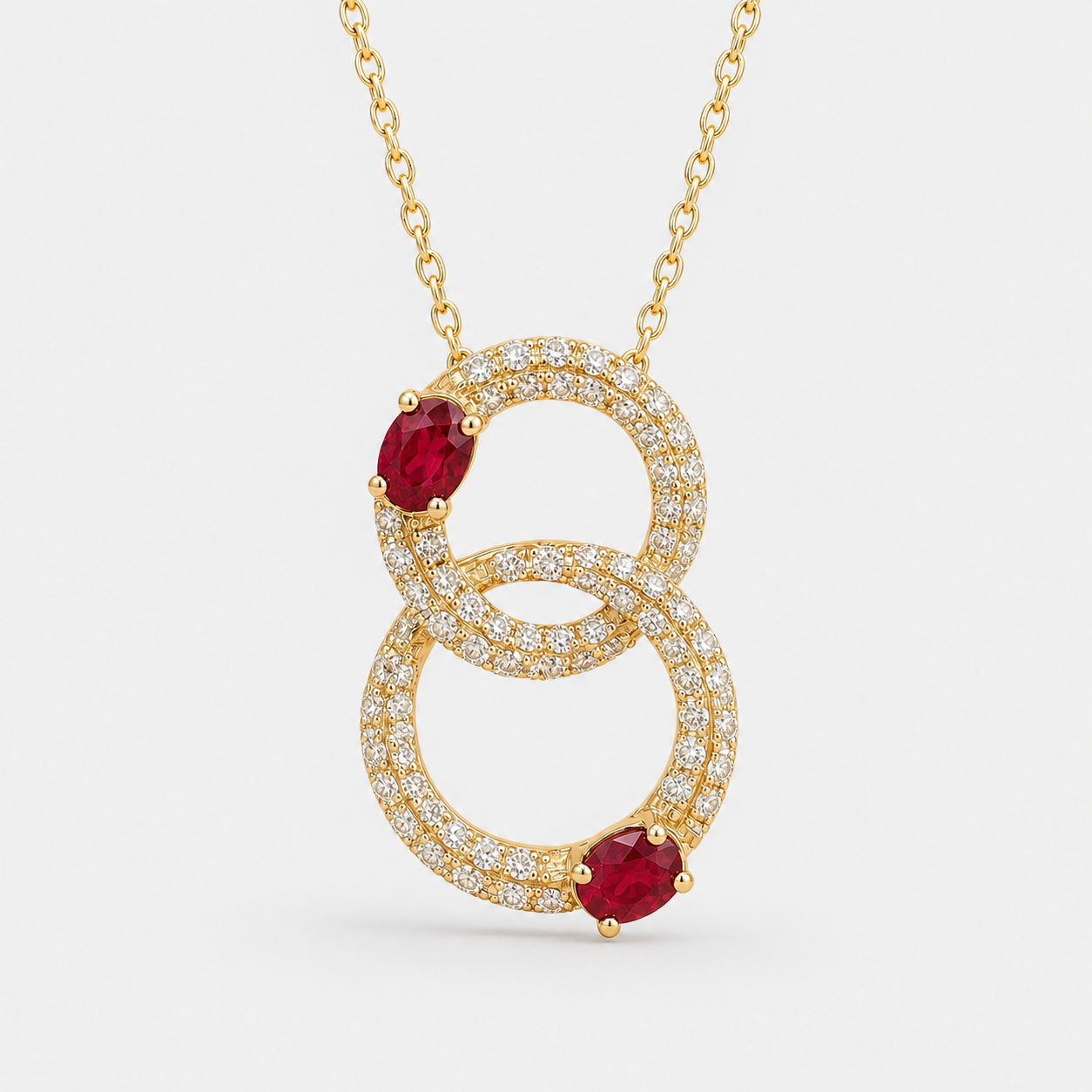 Crimson Halo Connection Necklace Ruby