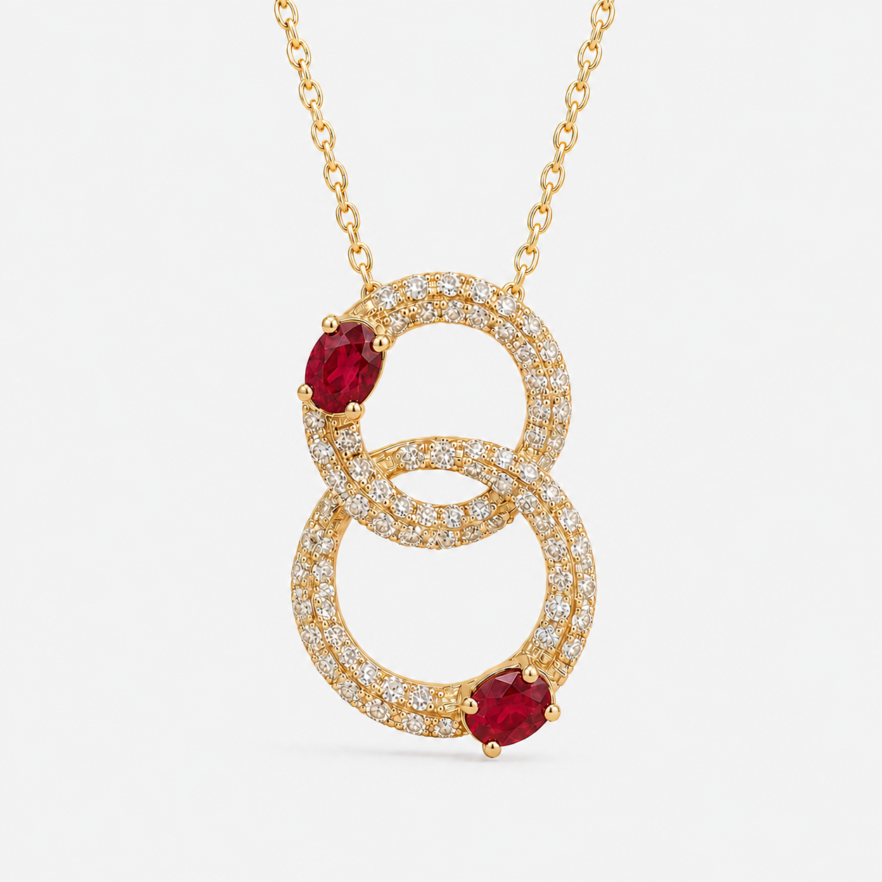 Crimson Halo Connection Necklace Ruby