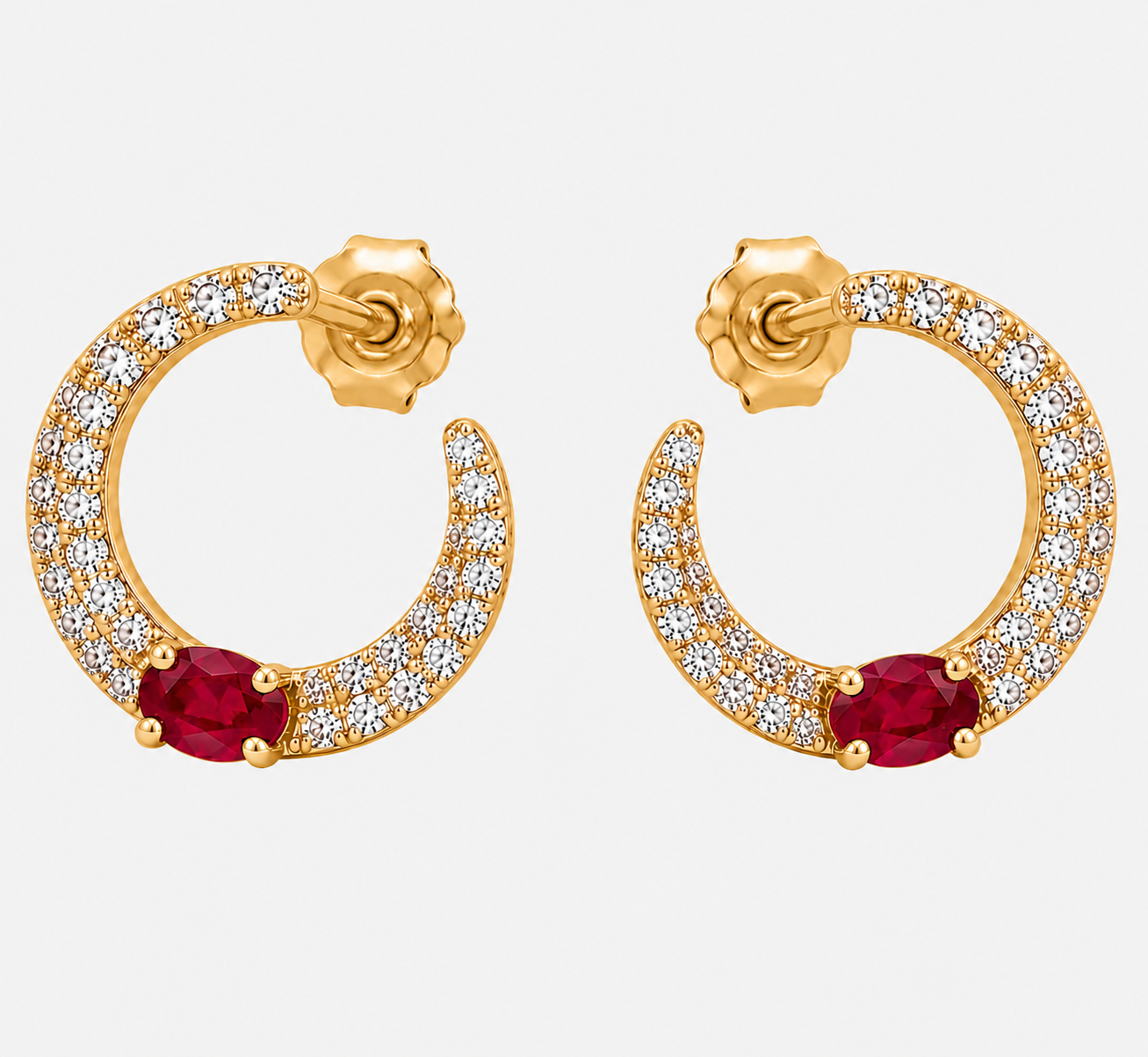 Crimson Halo Studs Ruby
